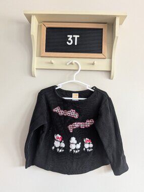 The Kids Source Toddler Shirt 3T Black Poodle Graphic Long Sleeve